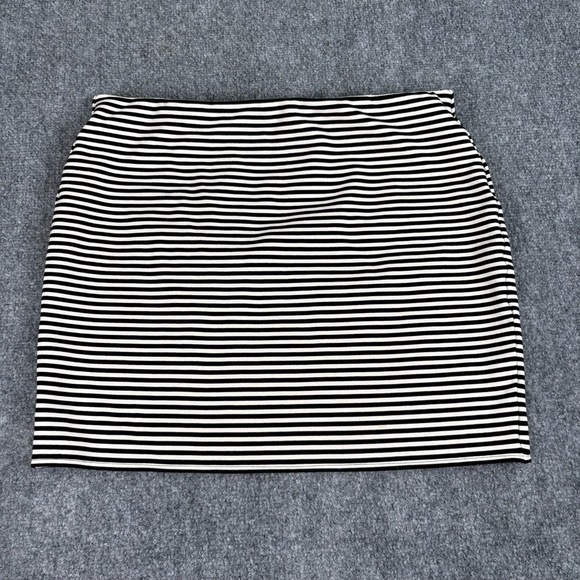 LOFT Striped Mini Skirt Medium Stretch Bodycon Mod Y2K Minimalist Academia Indie - Picture 5 of 11
